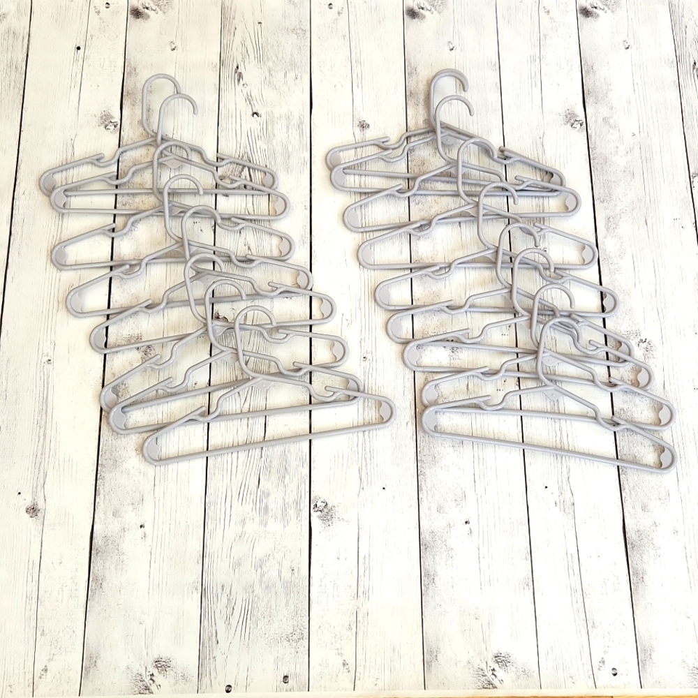 Kids Clothes Hangers Gray in color. Set of 17